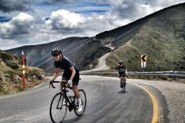 Emma Carney outside the Bonjour Bright festival. Image: Audax Alpine Classic.